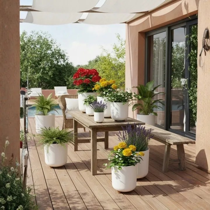 Plastový květináč na nožičkách Terra 21x19,3 cm - výber z 6 prevedení