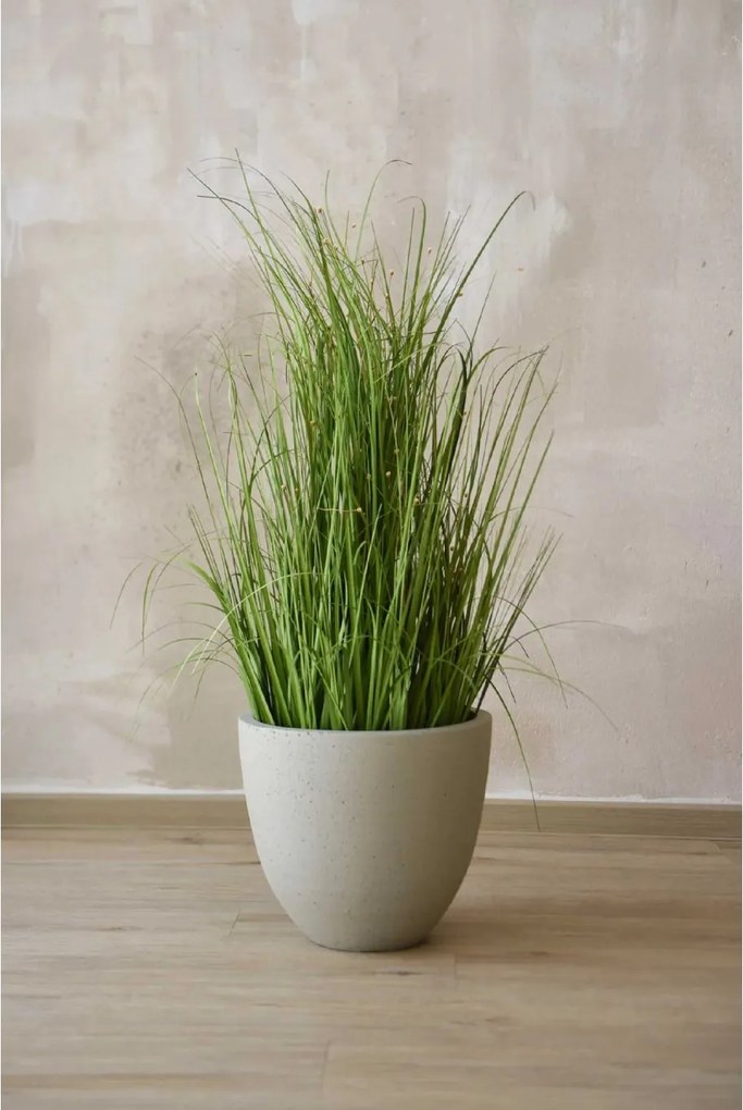 Kónický kvetináč VIRINGO, sklolaminát, výška 29 cm, béžový