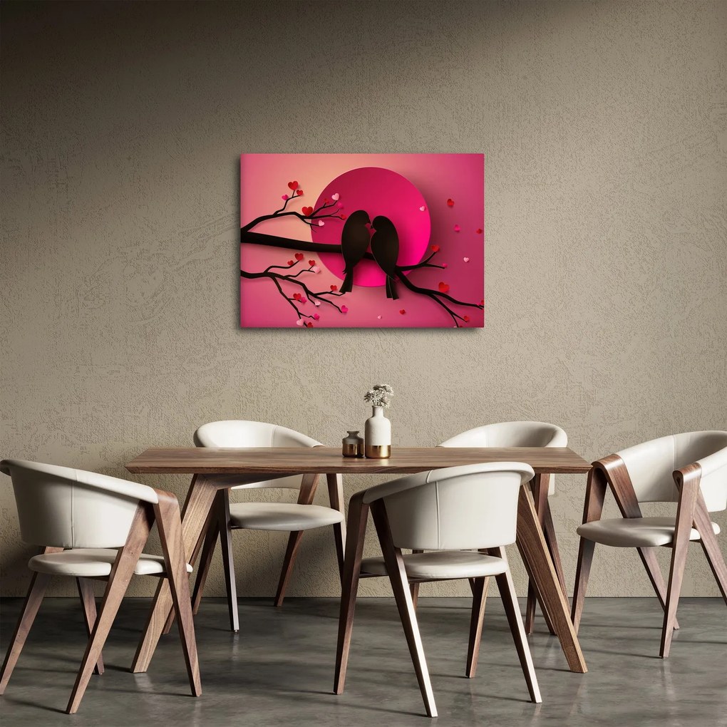 Obraz - Zamilované vtáčiky (70x50 cm)