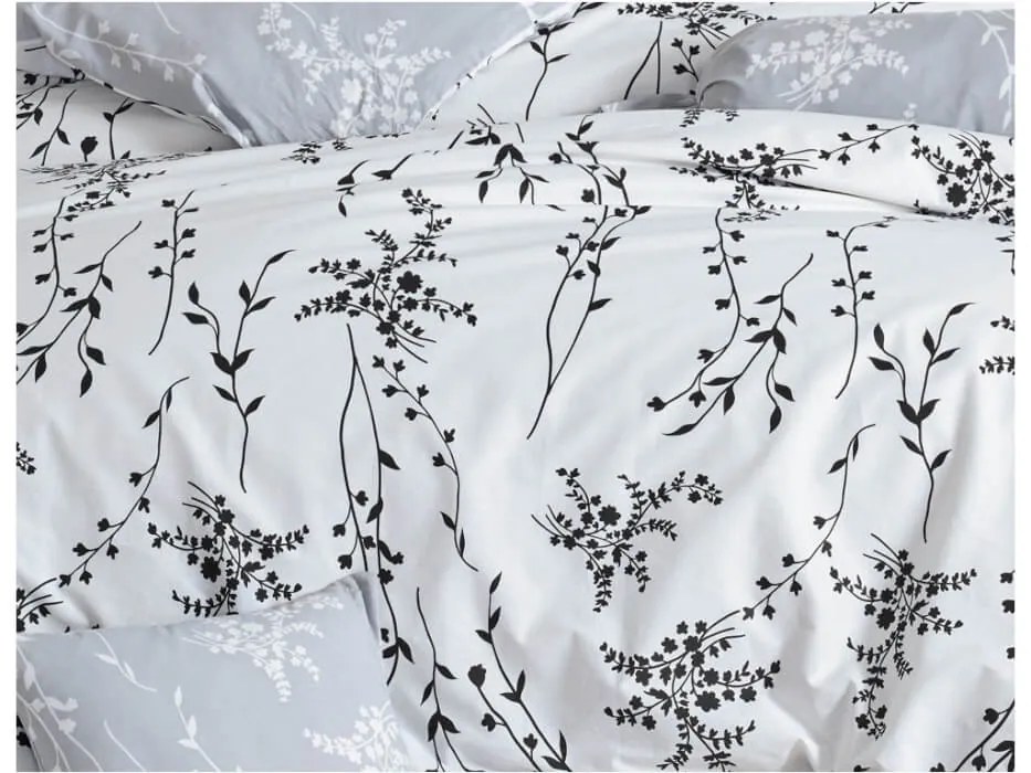 Bavlnená obliečka Blumen Sivá