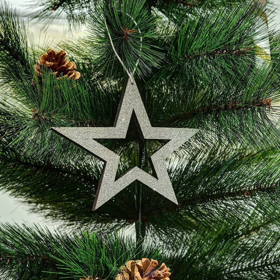 DECOLED Stříbrná hvězda, dutá, 15 cm