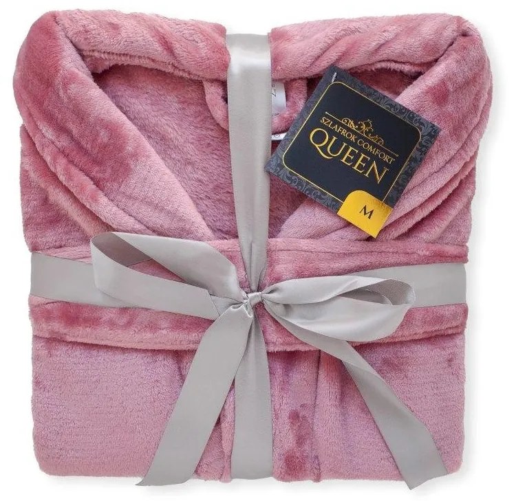 Dámsky fleecový župan COMFORT QUEEN veľ. M ružový