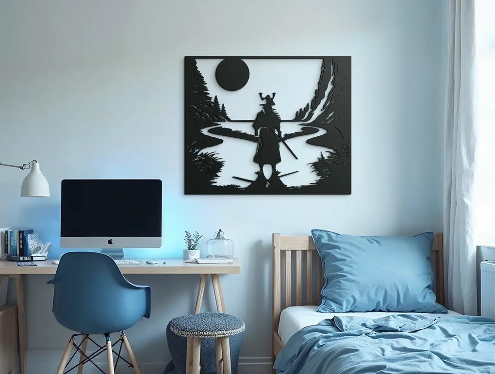 drevko Obraz na stenu Mesačný bojovník Rozmer obrazu: 37 x 44,5 cm, Farba dekorácie: Čierna