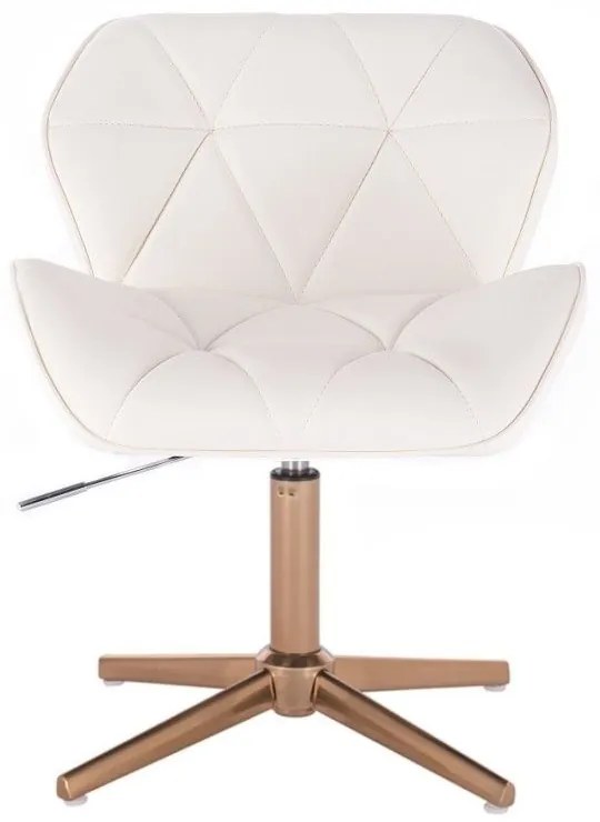 LuxuryForm DESIGN Stolička MILANO na zlatom kríži - biela