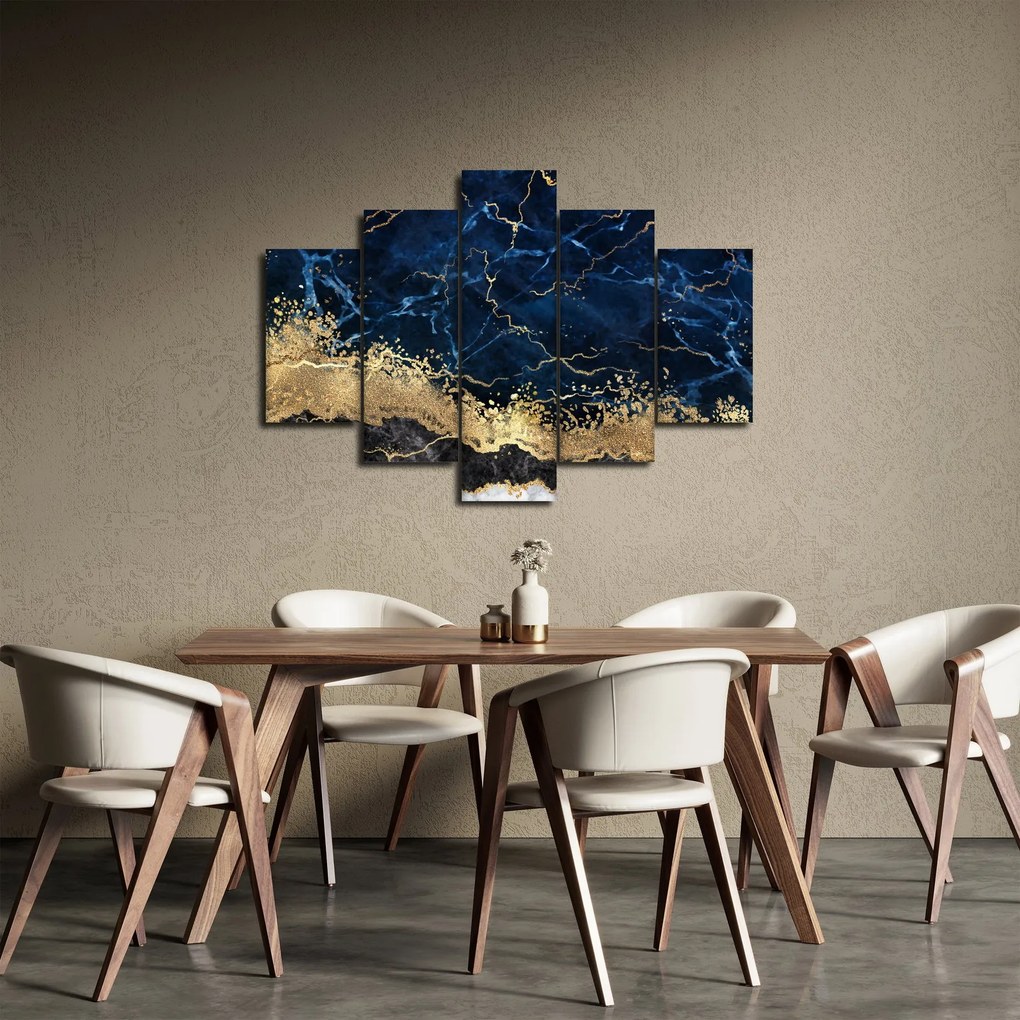 Obraz - Tmavo-modrý mramor (150x105 cm)