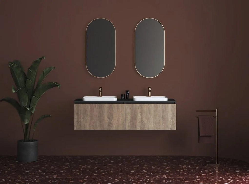 Sapho Sapho, LOREA skrinka 180x46x51,5cm (80+20+80cm), dub collingwood/čierna matná, LE080-1935-07