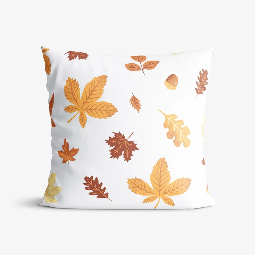Goldea bavlnená obliečka na vankúš - jesenné listy 45 x 45 cm