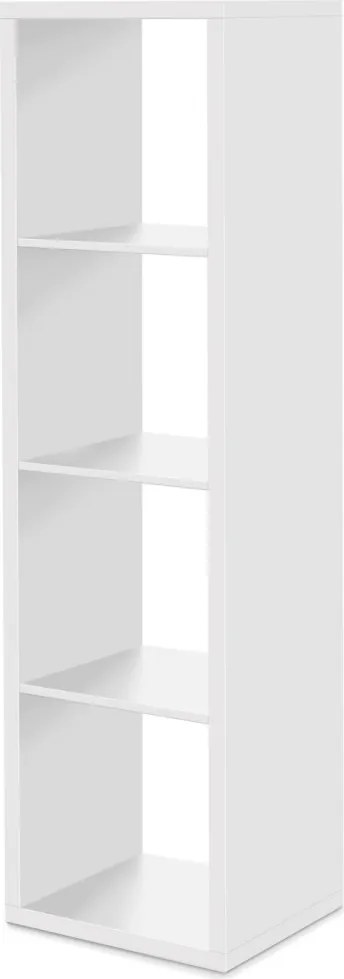 Regál Max, 4x1 priehradky, biely