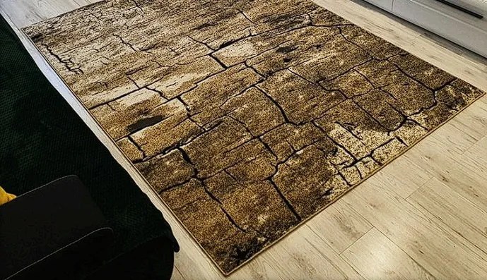 Hnedý koberec Loft-265 vzor suchá zem – prírodný štýl Rozmer: 120x170 cm