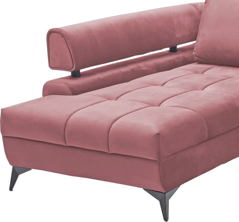 Rohová sedacia súprava Paris, staroružová látka, ľavý roh