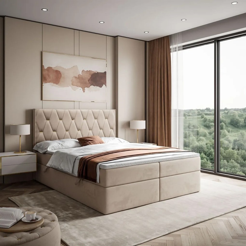 ČALÚNENÁ POSTEĽ S MATRACOM DAPHNE 140X200