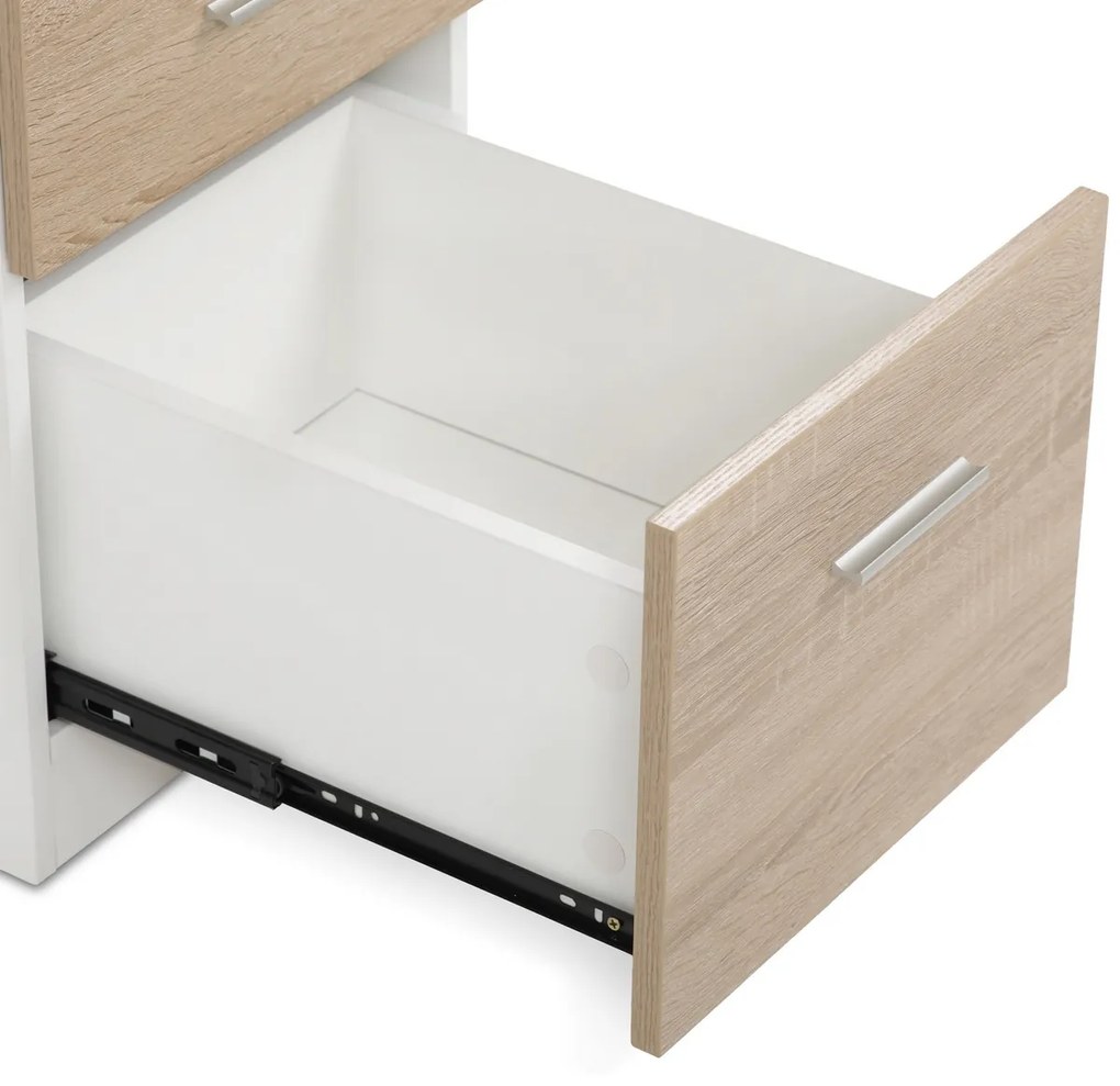 Kancelársky stôl 3218 SON, biely a dub Sonoma