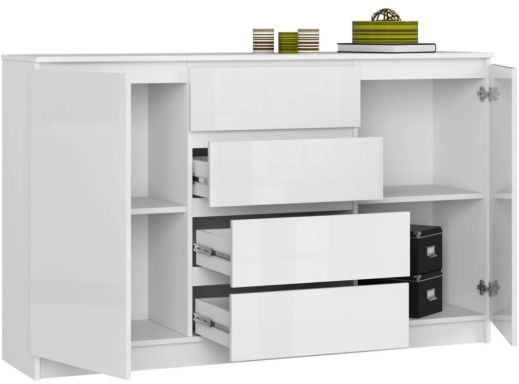 Komoda Tove K 160,4 cm biela lesklá