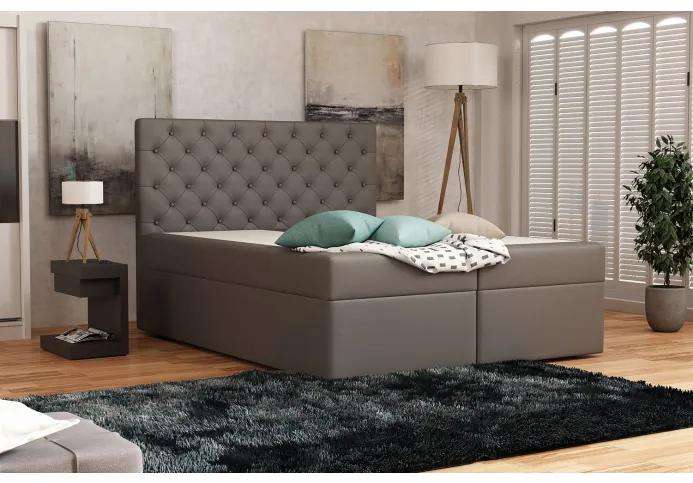 Elegantná čalúnená posteľ 180x200 ALLEFFRA - šedá 2