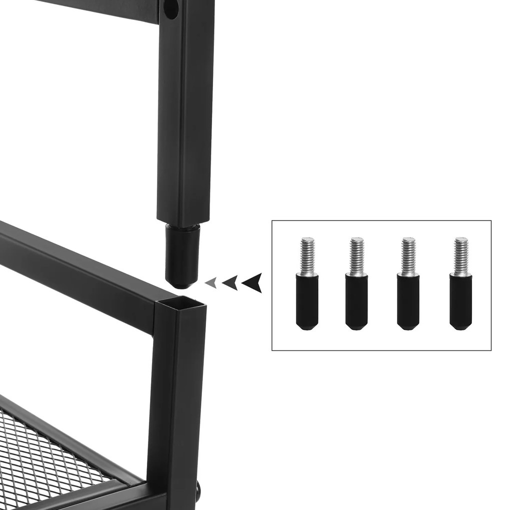 Kovový botník Dancer 3 police čierny