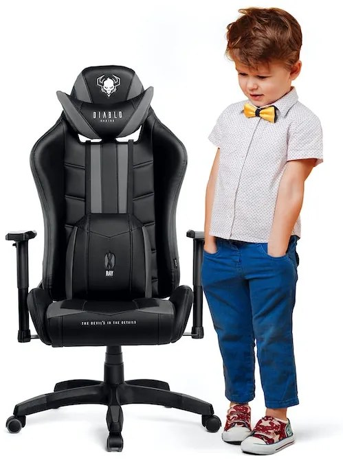 Detské otočné herné kreslo Diablo X-Ray Kids Size: čierne Diablochairs