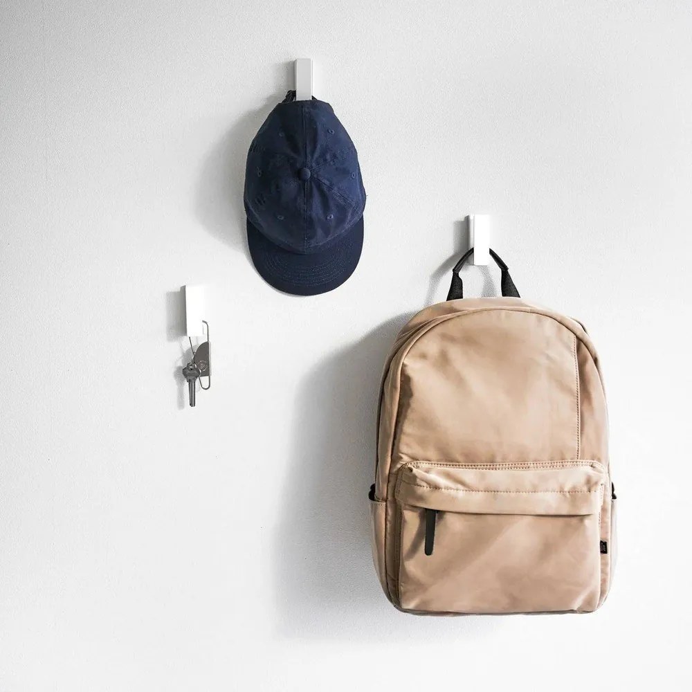 Biele nástenné kovové háčiky v súprave 3 ks Tower – YAMAZAKI