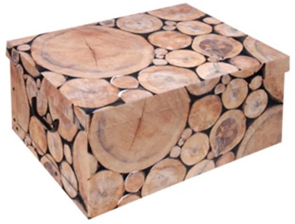 Poop Home Elements, Úložný box v drevenom dizajne, 51 x 37 x 24 cm Barva: bílá