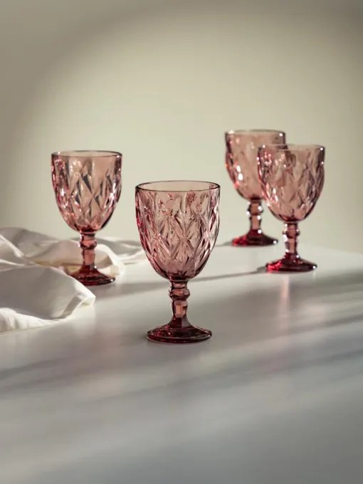 Sada štyroch pohárov LUNO ružové 748219 340 ml (4 ks)