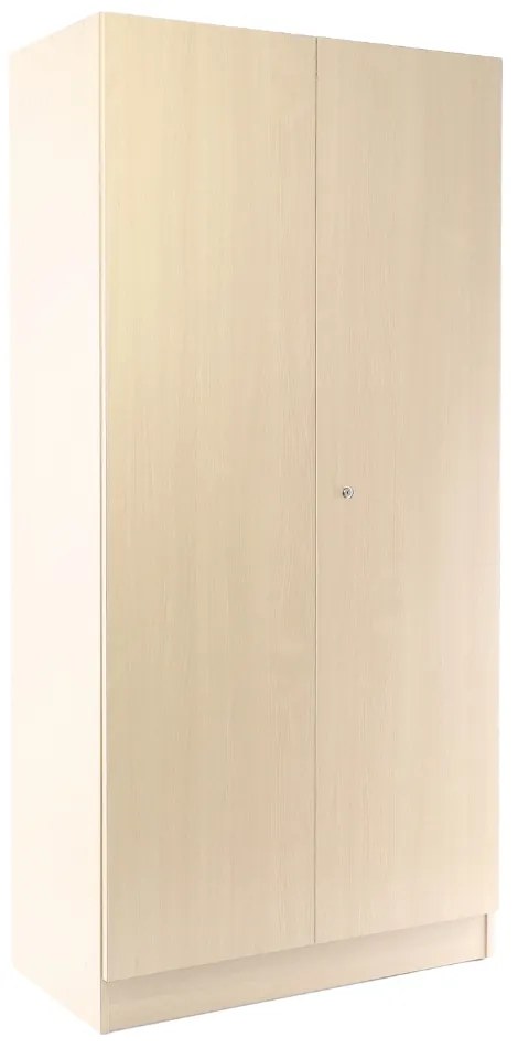 Drevená šatníková skriňa Visio, 90 x 45 x 185 cm, cylindrický zámok, javor