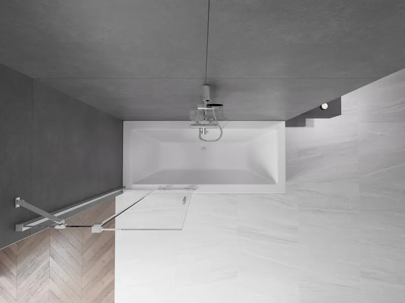 Mexen Velar, 2-krídlová posuvná vaňová zástena 80 x 150 cm, 8mm číre sklo, chrómový profil, 896-080-000-01-01