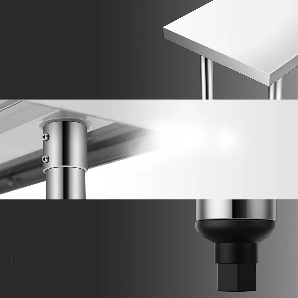 Nerezový stôl s dolnou poličkou