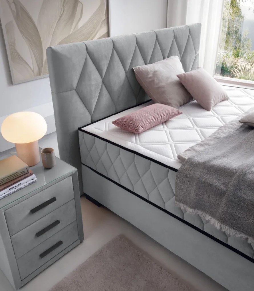 Posteľ Reve 180x200 cm, svetlo šedá