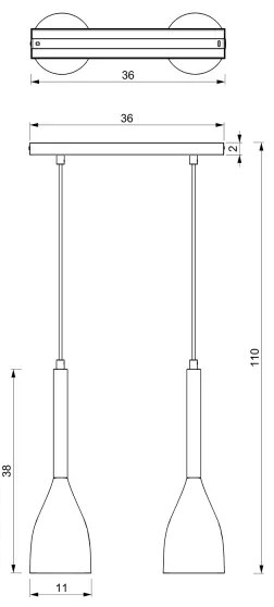 Luster na lanku MUZA 2xE27/60W/230V