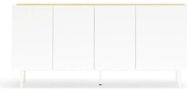 Biela/v prírodnej farbe nízka komoda v dekore duba 165x78 cm Arista – Teulat