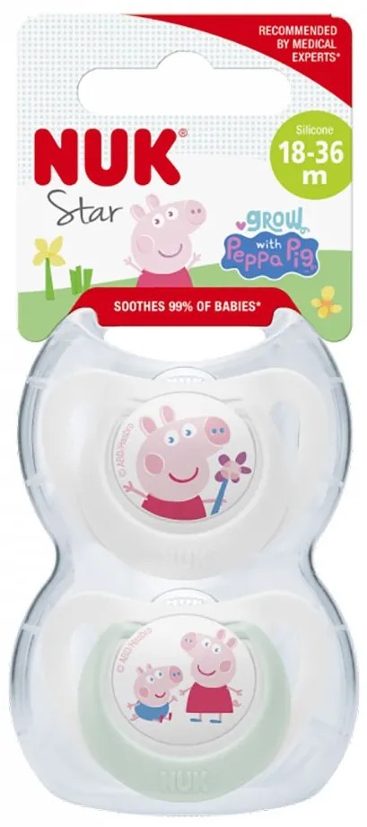 Cumlík NUK Star Peppa Pig 18+m 2 ks, vel. 18+ m