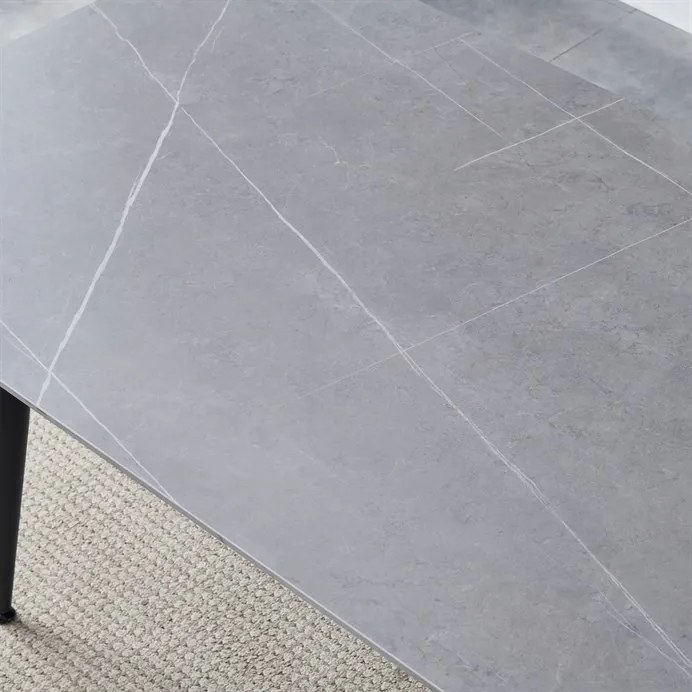 Autronic BONTEC Jedálenský stôl 130x70cm, spekaná keramika, mramor, HT-403M GREY Farba: Šedá
