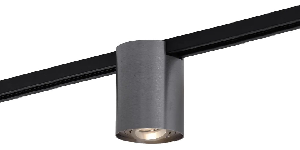 Moderné 1-fázové koľajnicové bodové svietidlo tmavosivá - Iconic Rondoo Up