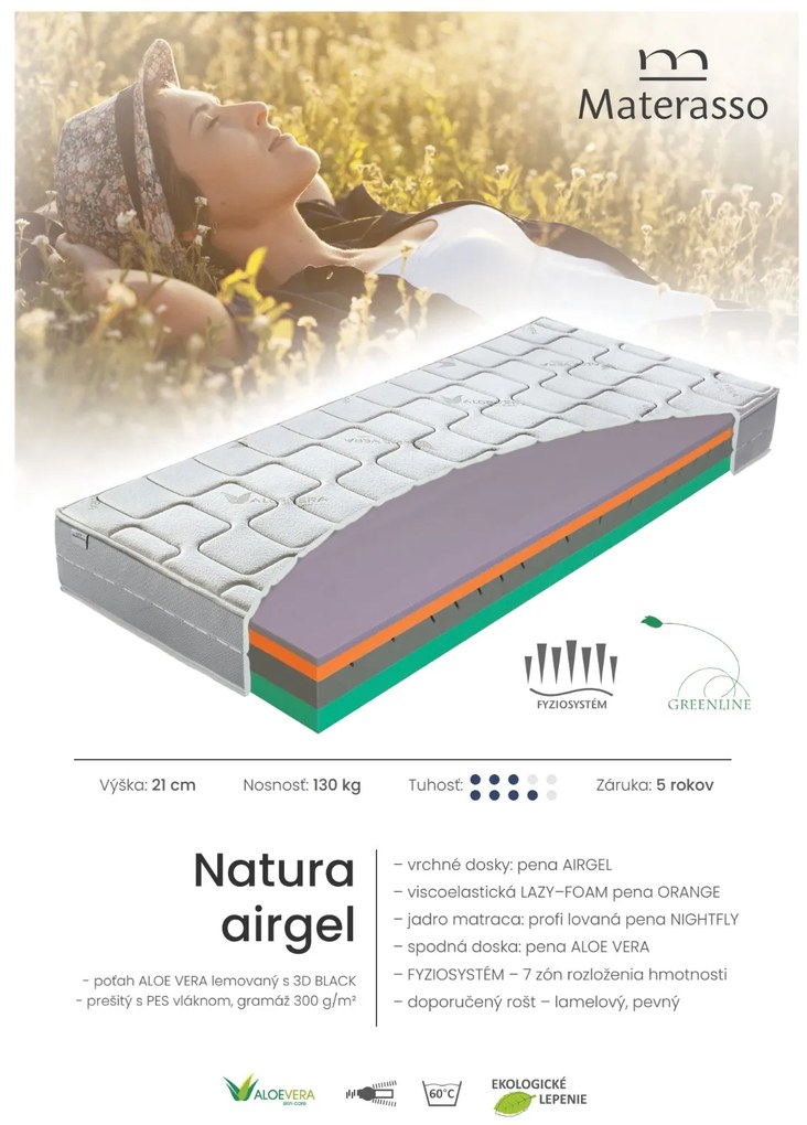 Materasso Penový matrac Natura airgel Rozmer: 90 x 200 cm