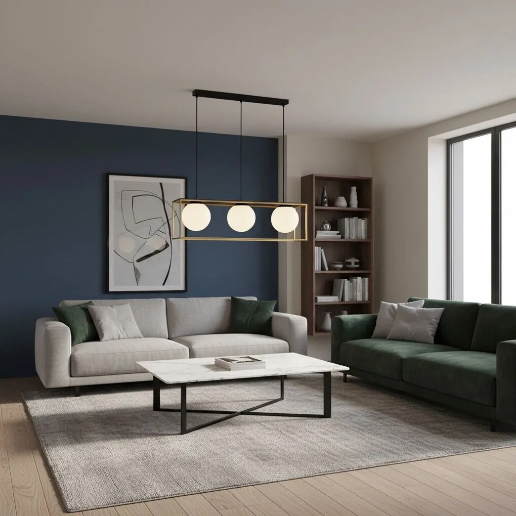 Toolight Toolight, stropné svietidlo 44x13x15,5 cm 3xG9 APP1164-3CP, čierna-zlatá, OSW-14017