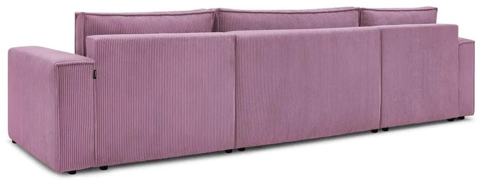 Ružová menčestrová rozkladacia rohová pohovka do "U" Nihad – Bobochic Paris