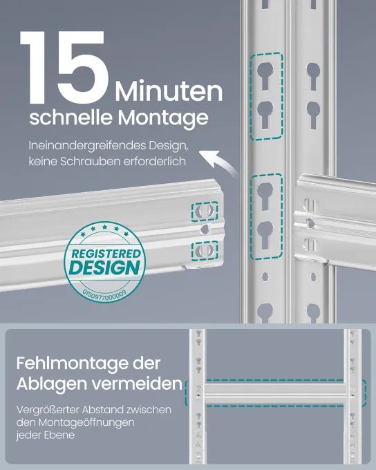 Set dvoch regálov SONGMICS GLR451E01 strieborný