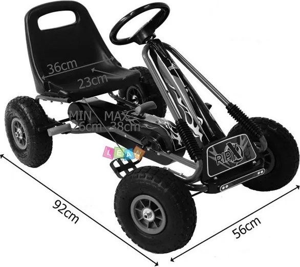 LEAN CARS Zelená motokára A-15 Nafukovacie kolesá