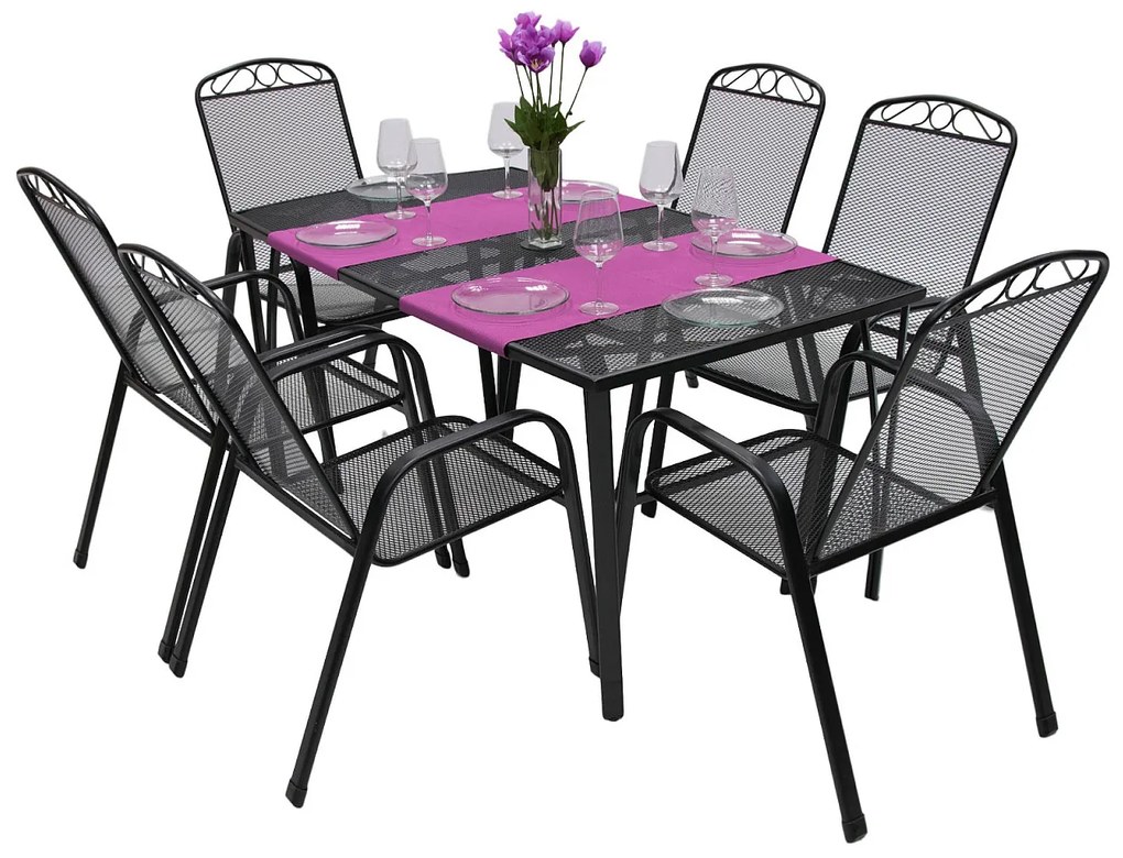 Záhradná kovová zostava RIVER 1+6