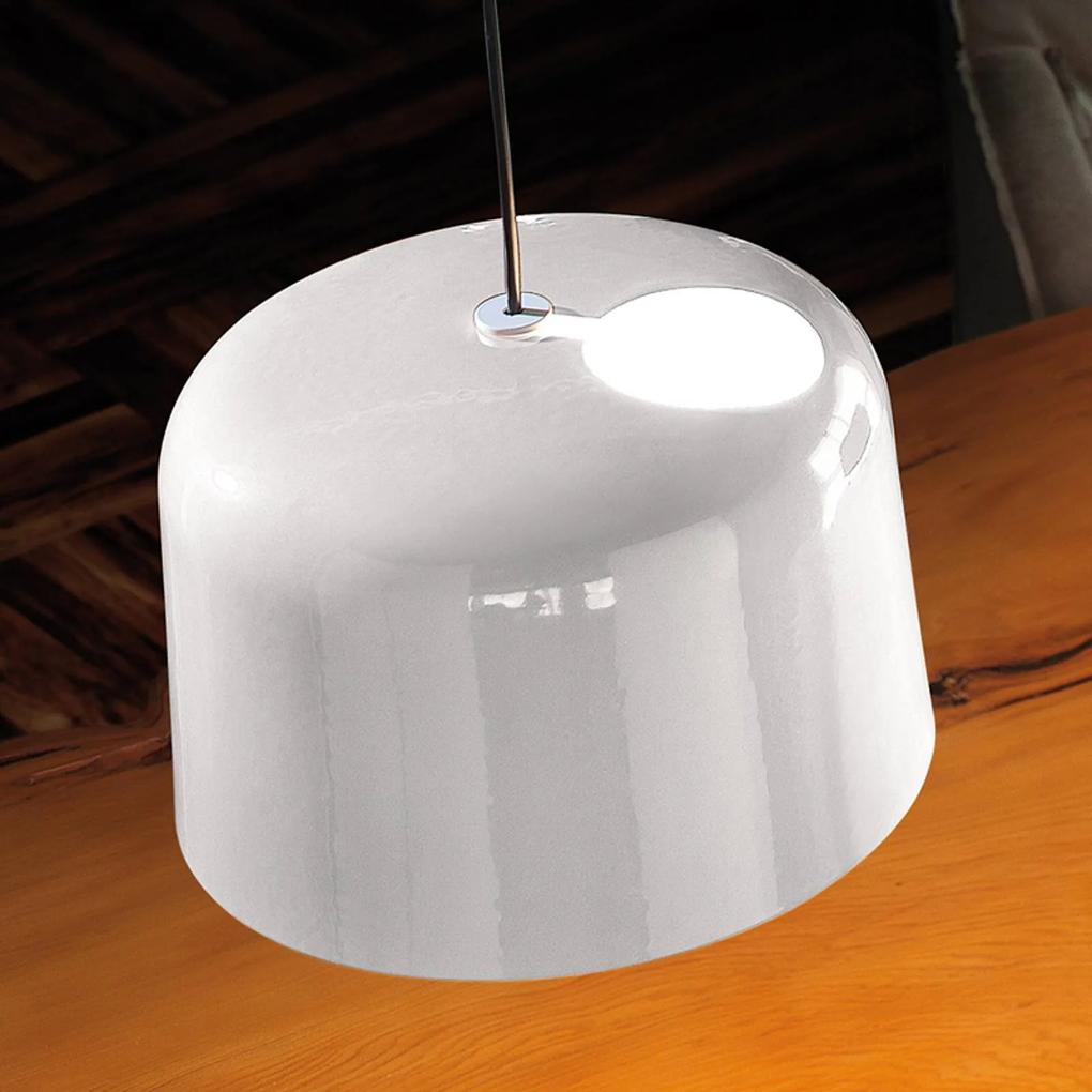 Lesklá biela keramická závesná lampa Add