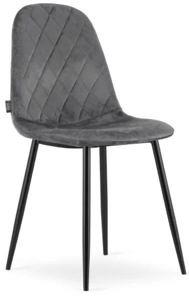 Zamatová jedálenská stolička New York sivá