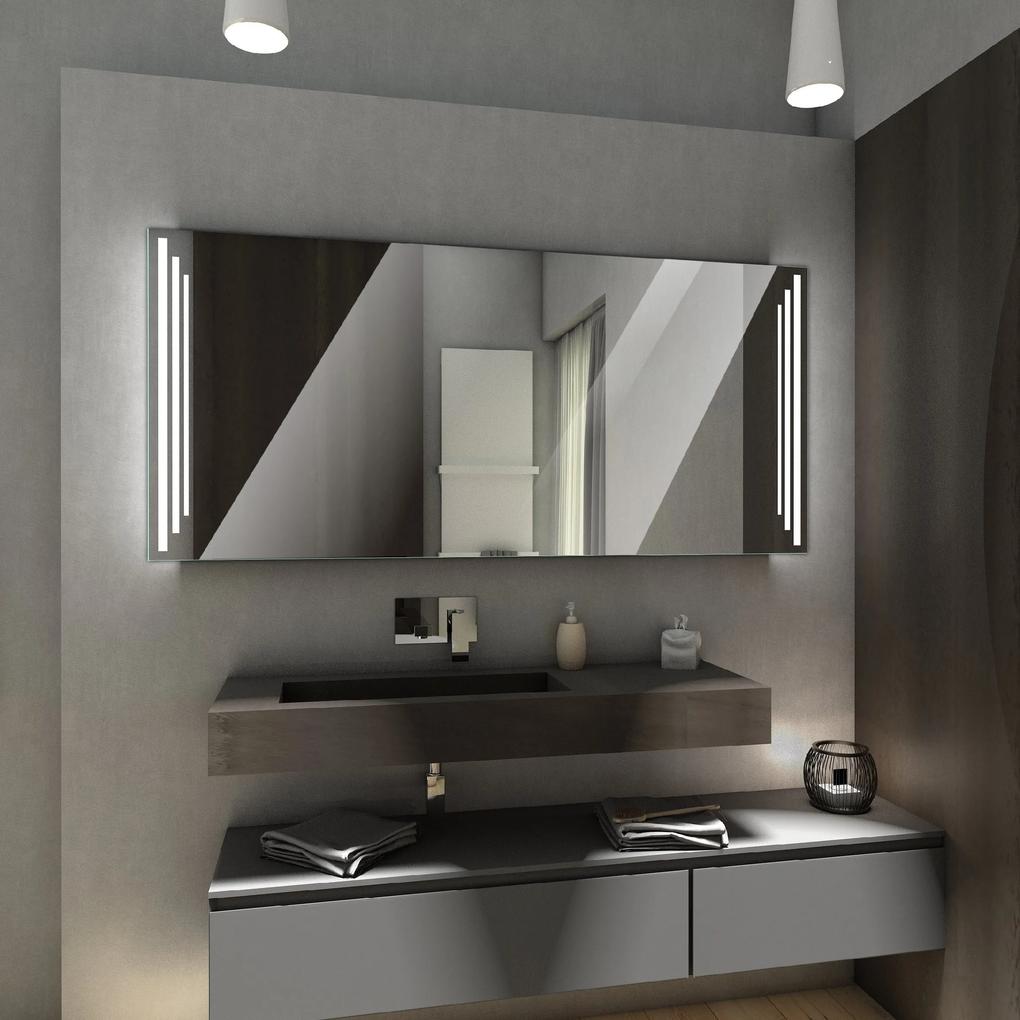 PRAGA zrcadlo s LED osvětlením 120 diod na metr Barva podsvícení zrcadla: dual white s dotykovým vypínačem, Šířka (cm): 50, Výška (cm): 50