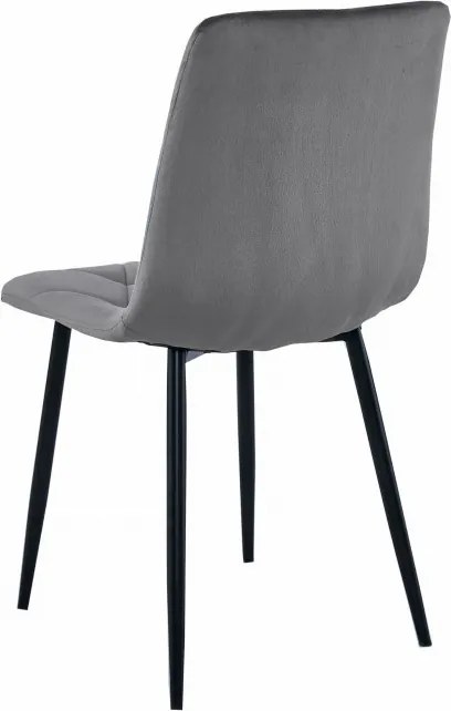 Jedálenský stôl 120×80 cm Craft čierny, so štyrmi stoličkami LIBRA sivé
