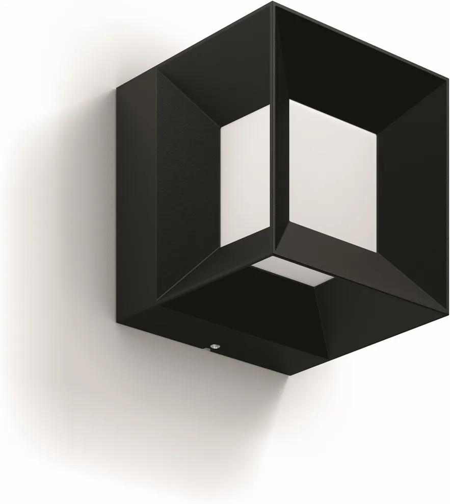 Philips 16480/30/P0 Parterre Vonkajšie nástenné LED svietidlo 13 cm, čierna