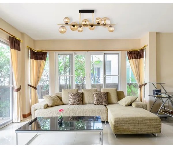 Globo 56135-9D - LED Luster na tyči RIHA 9xG9/3W/230V mosadz