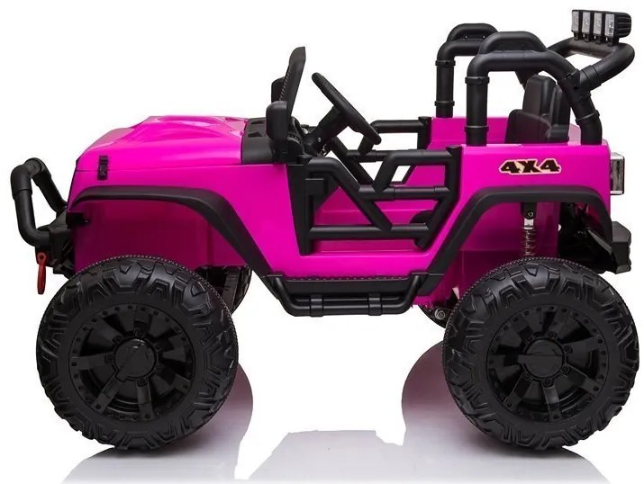LEAN CARS Elektrické autíčko - Jeep JC666 - nelakované - tmavo ružové - 2x200W - batéria - 2x12V7Ah - 2022