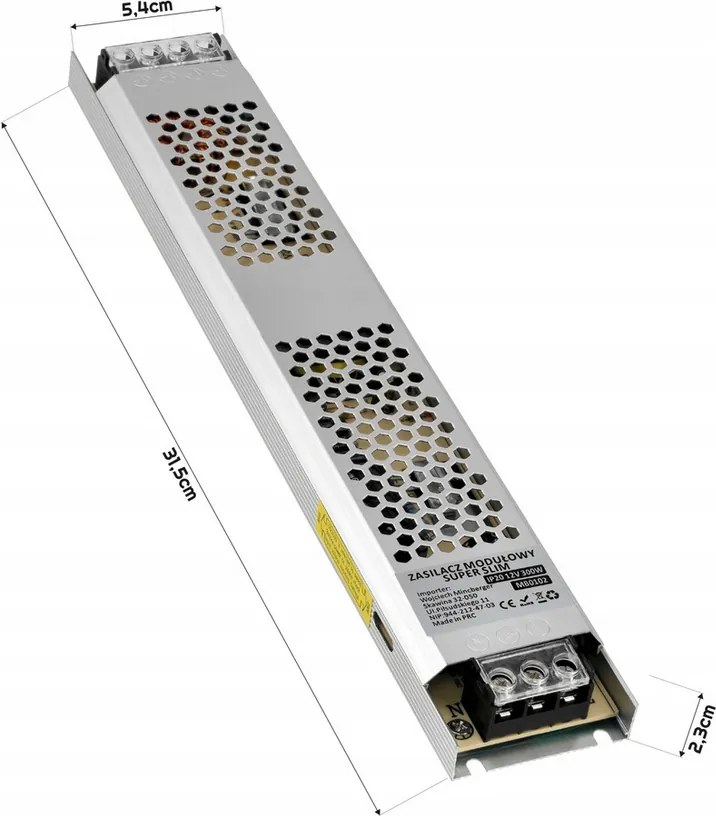 BERGE Tenký zdroj LED 12V - 300W - 25A - IP20