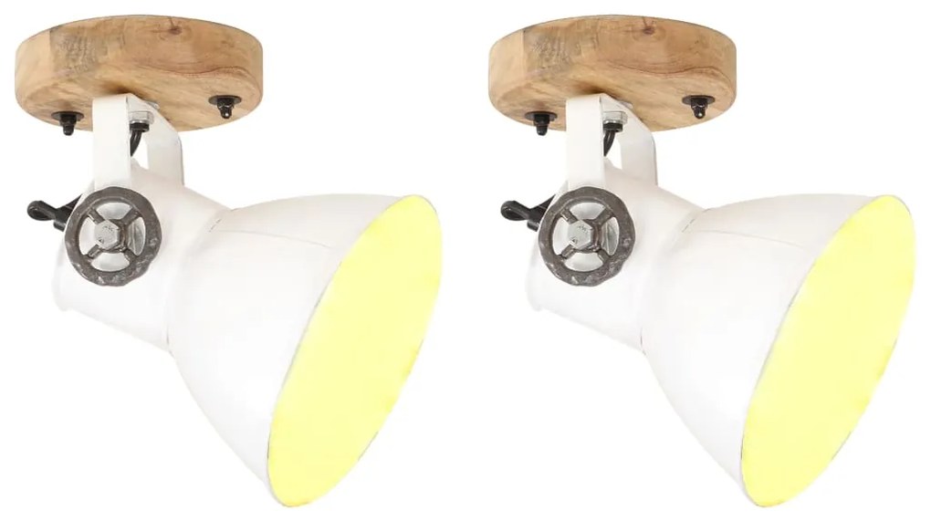 vidaXL Industriálne nástenné / stropné lampy 2 ks biele 20x25 cm E27