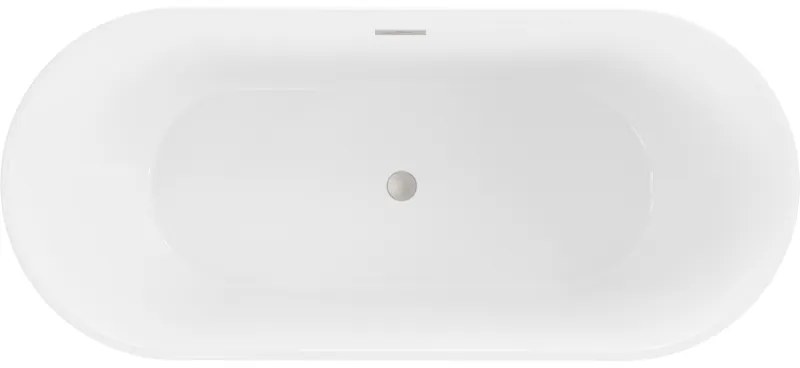 Mexen Flavia, voľne stojaca vaňa 150 x 75 cm, biela, brúsená oceľ prepad, 54031507500-97