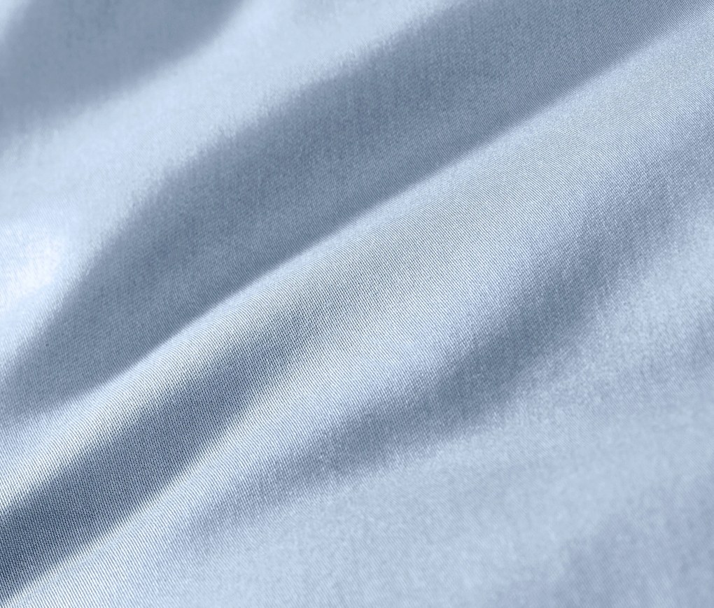 Posteľná bielizeň z bavlny a saténu, svetlomodrá, štandardná veľkosť