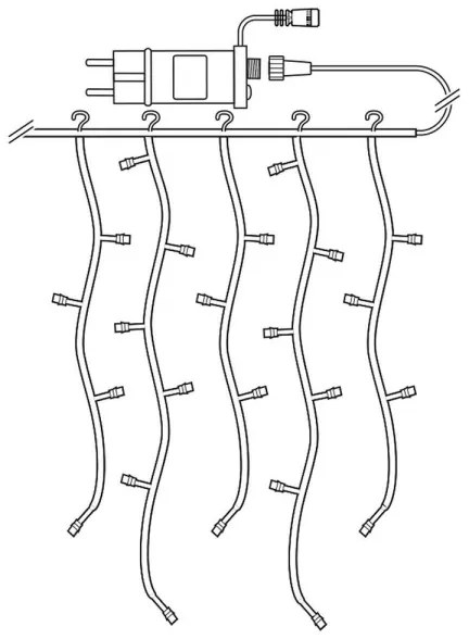 Nedis WIFILXC01C180 - LED RGB Vianočný záves 180xLED/7 funkcií 6m IP65 Wi-Fi Tuya